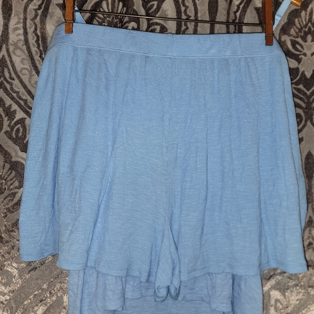 Sky Blue Joyspun Ribbed Pajama Set - Picture 2 of 4